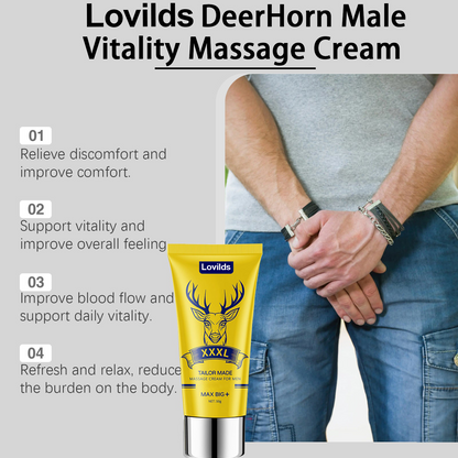 Final 3 Hours: 60% OFF🔥 Lovilds™ DeerHorn Male Vitality Massage Cream🦌