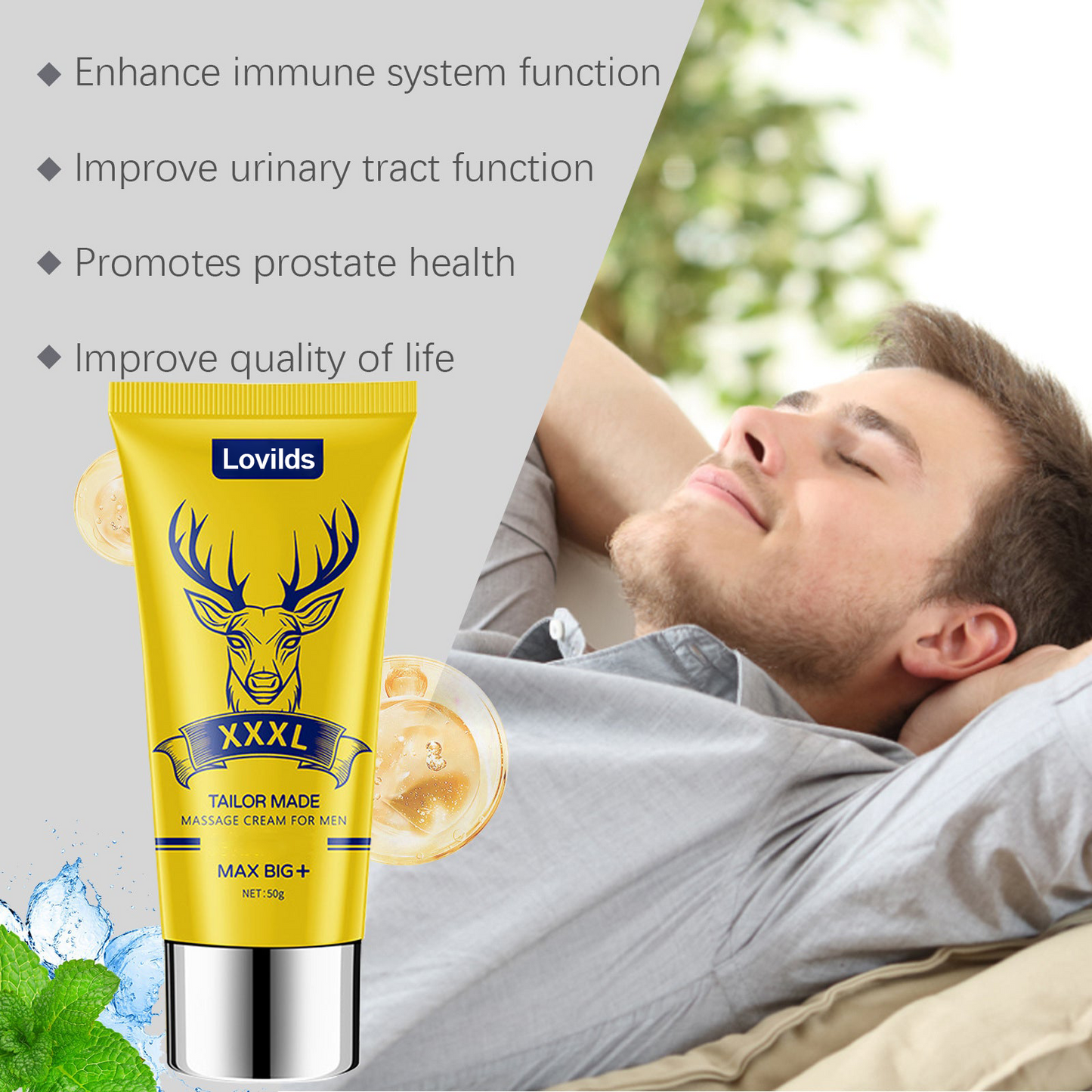 Final 3 Hours: 60% OFF🔥 Lovilds™ DeerHorn Male Vitality Massage Cream🦌