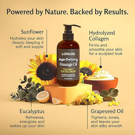 🏆Limited time offer⚡ 50K+ SOLD! Almost Gone-💥Lovilds Age-Defying Revival Collagen & Stem Cell Body Oil