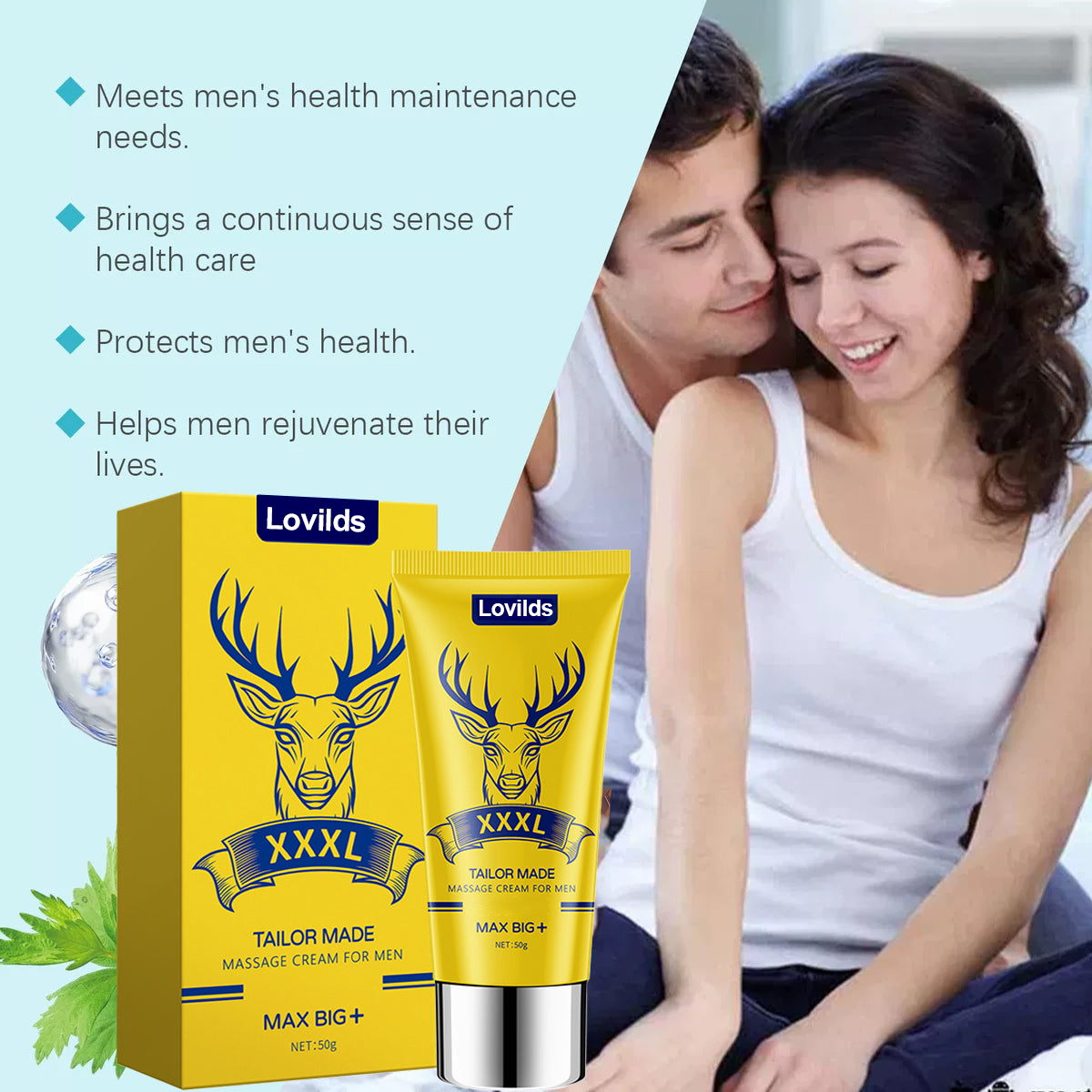 Final 3 Hours: 60% OFF🔥 Lovilds™ DeerHorn Male Vitality Massage Cream🦌